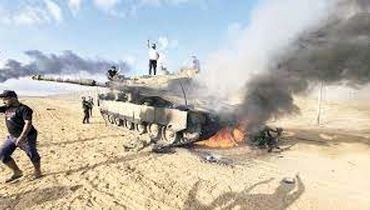 تصاویری از انهدام خودروهای اسرائیل توسط فلسطین