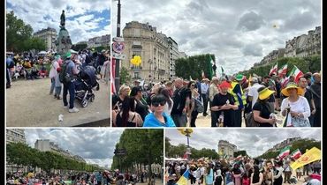 جزئیات تجمع منافقین در فرانسه و شعار علیه مریم رجوی